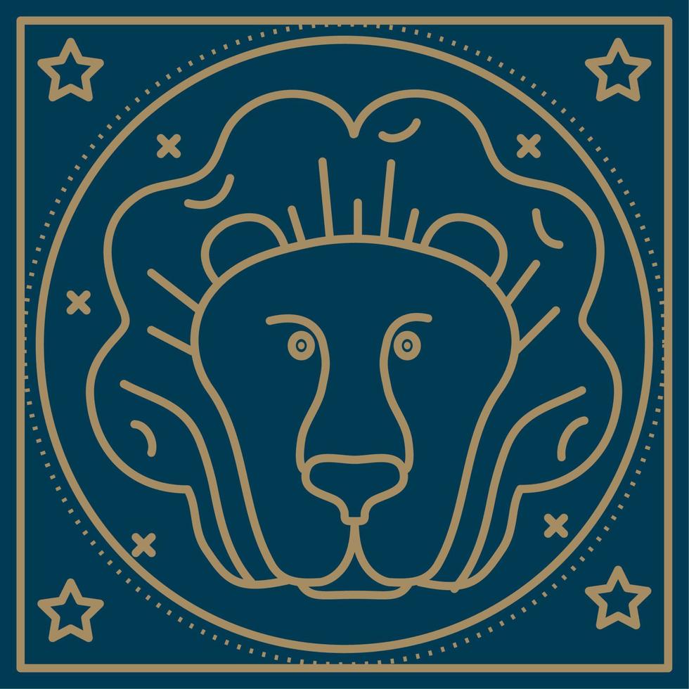 symbole du zodiaque astrologie lion vecteur