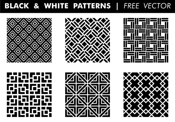 Patterns noir et blanc vecteur gratuit