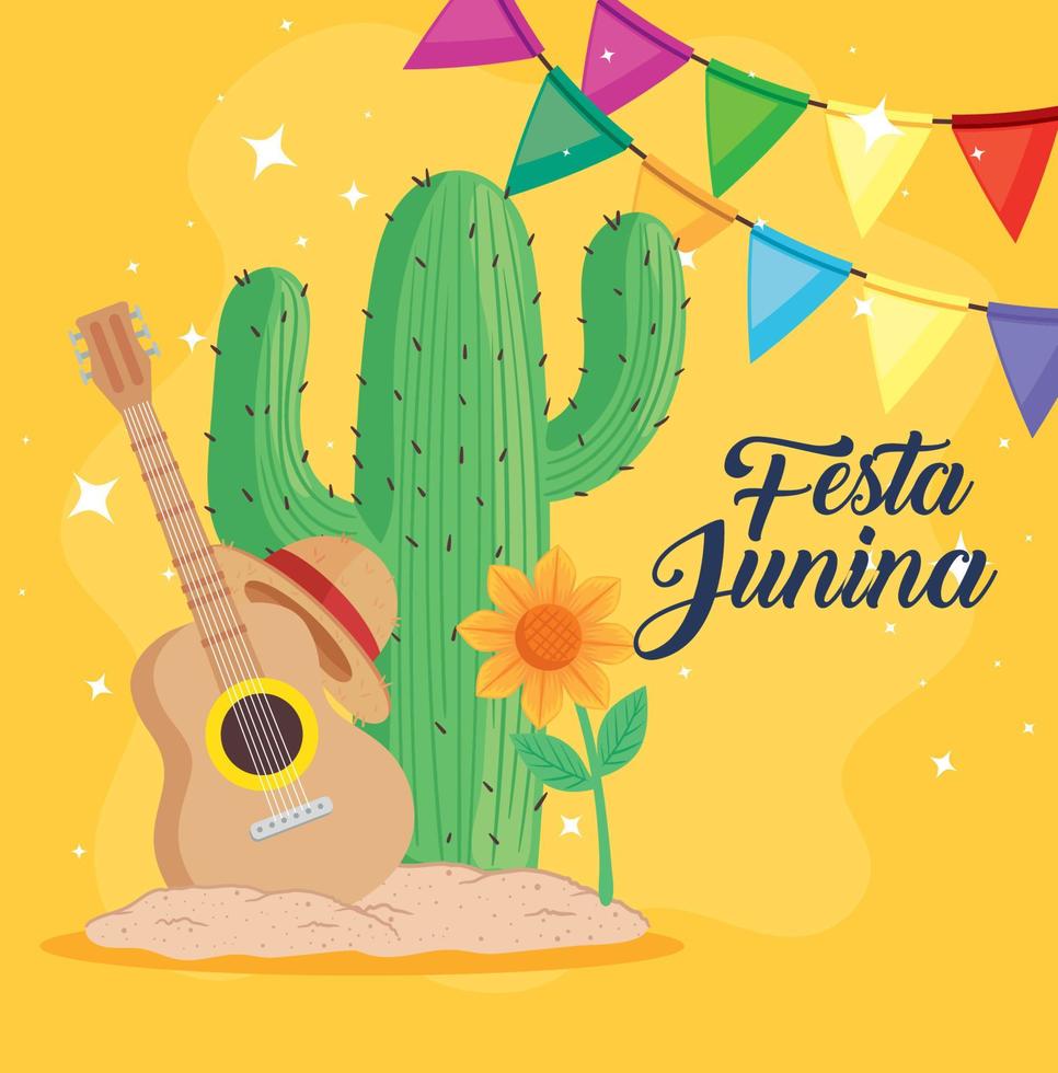 affiche de lettrage festa junina vecteur