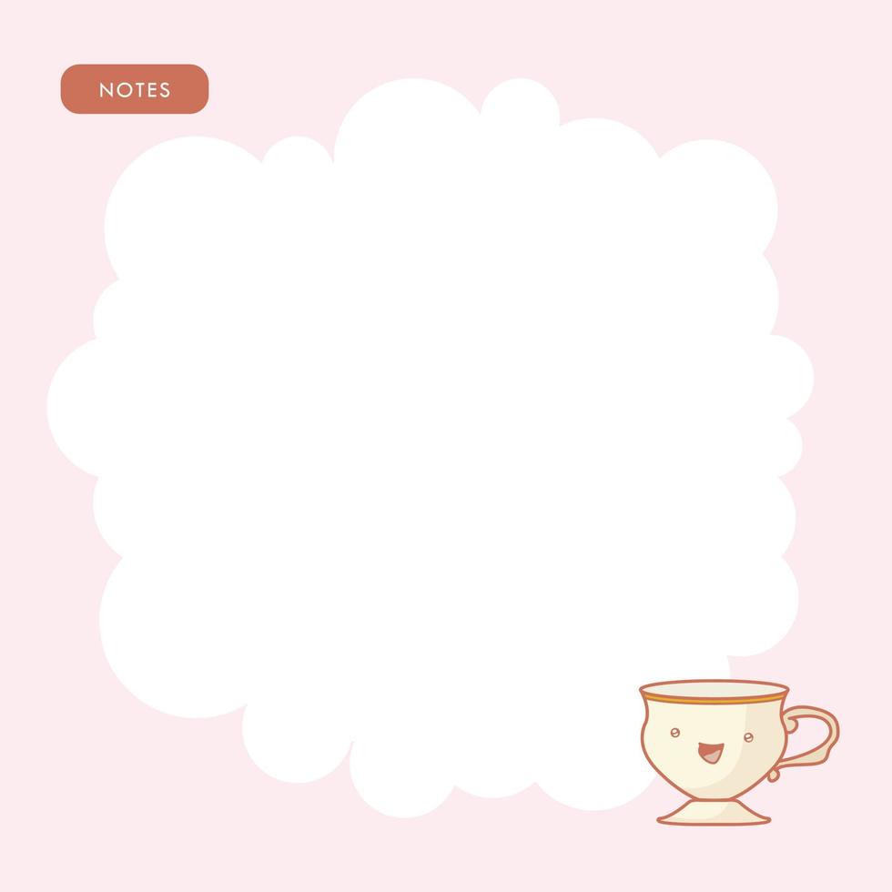 liste de choses à faire avec de jolies illustrations kawaii. modèle pour l'agenda, le calendrier, les planificateurs, les listes de contrôle, les cahiers, les cartes et autres articles de papeterie. vecteur