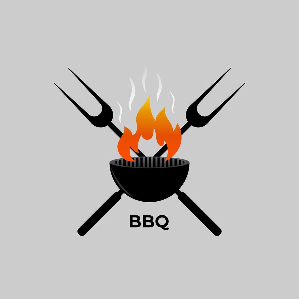 illustration de logo de barbecue vecteur