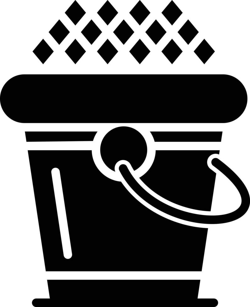 icône de glyphe de seau à glace vecteur