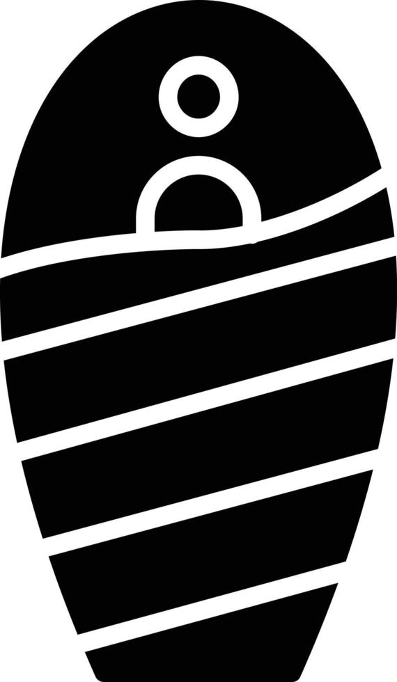 icône de glyphe de sac de couchage vecteur