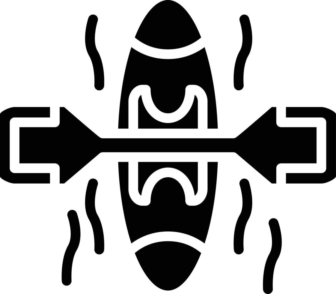 icône de glyphe de bateau à rames vecteur