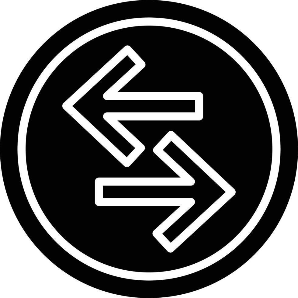 icône de glyphe de flèche gauche droite vecteur