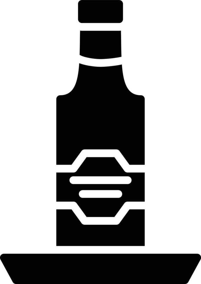 icône de glyphe de bouteille de bière vecteur
