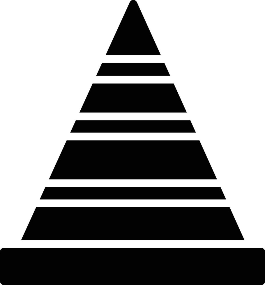 icône de glyphe de graphique pyramidal vecteur