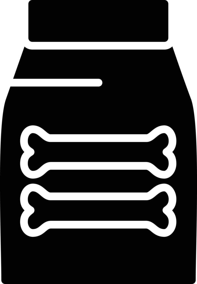 icône de glyphe de nourriture pour animaux de compagnie vecteur
