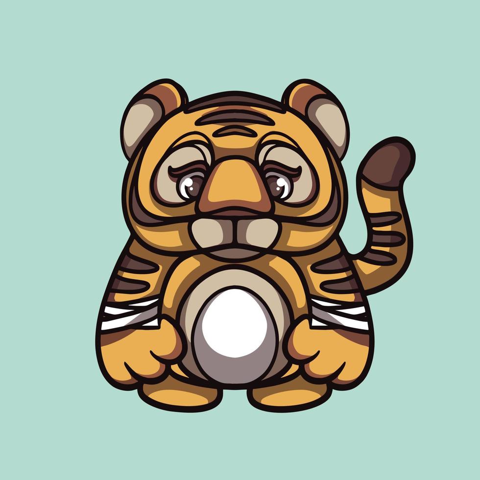 illustration vectorielle tigre mignon vecteur