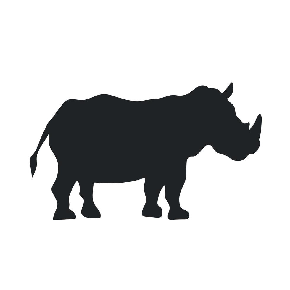 silhouette d'animal de rhinocéros vecteur