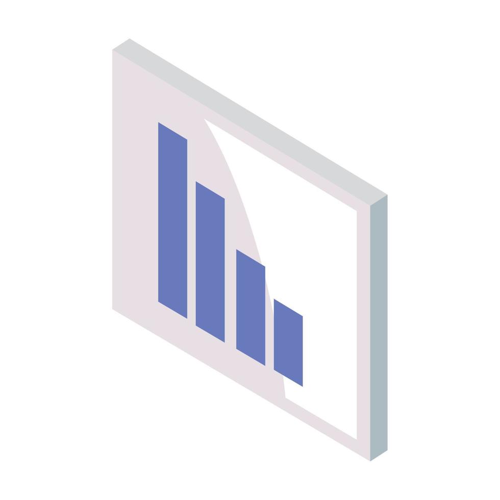 barres de statistiques isométrique vecteur