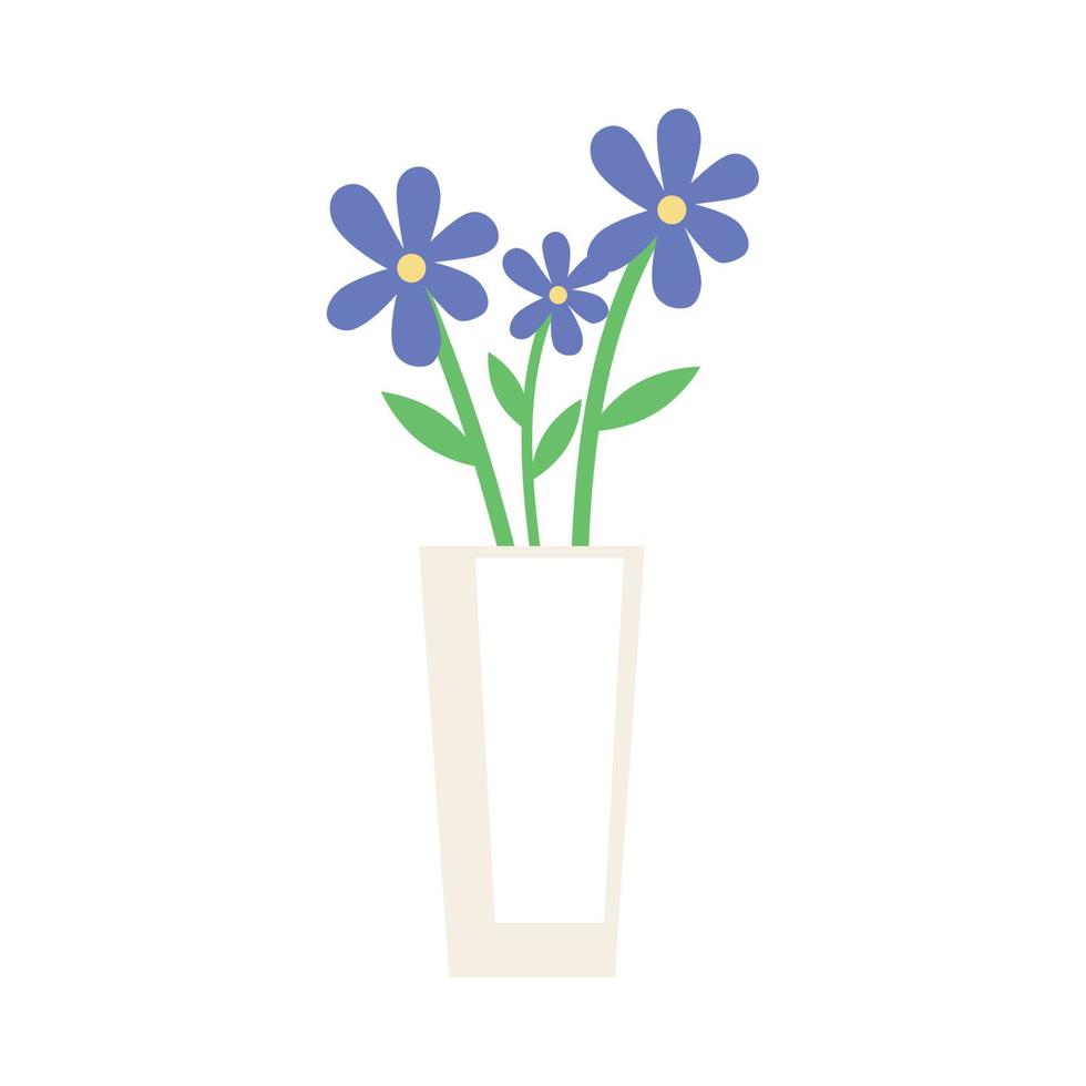 vase avec des fleurs violettes vecteur