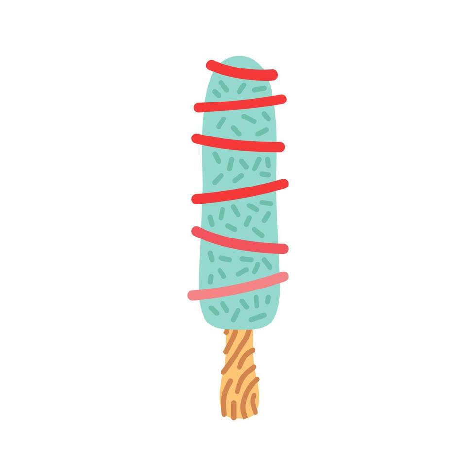 crème glacée dans un style cartoon lumineux. vecteur de glace dans de belles couleurs isolées
