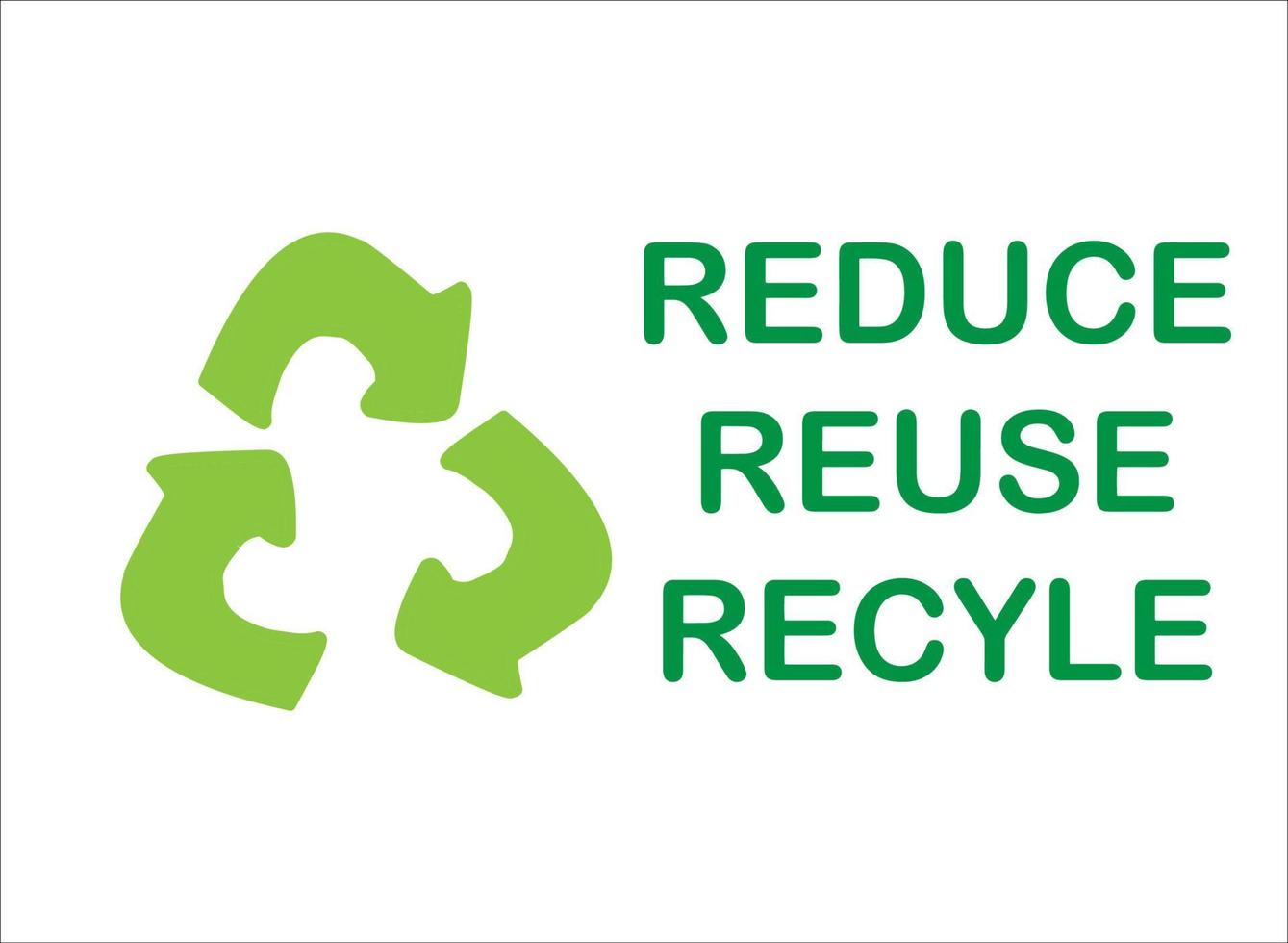 réutilisation du symbole, réduction, recyclage de la couleur verte vecteur