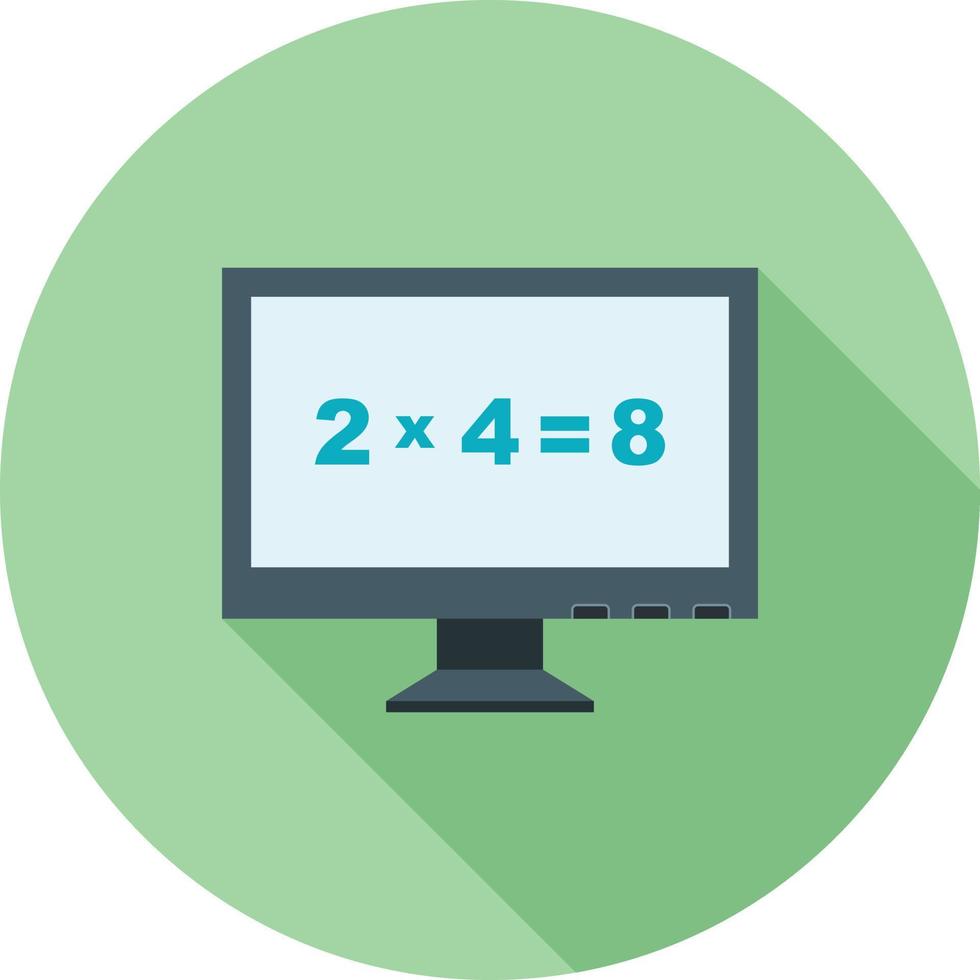 maths dans l'icône plate grandissime de l'ordinateur vecteur