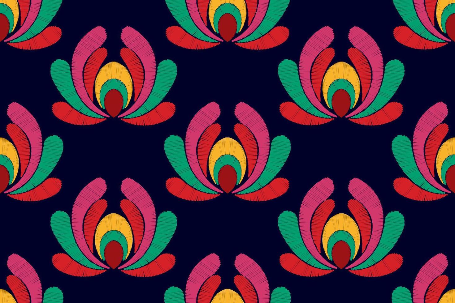 floral hongrois polonais folklorique morave motif ethnique sans couture. tapis en tissu aztèque boho mandalas textile décor papier peint. vecteur de broderie traditionnelle de fleur de motif indigène tribal