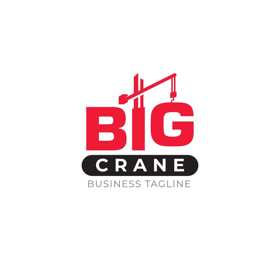 concept de conception de logo de grande grue vecteur