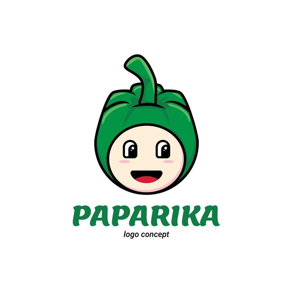 logo de mascotte paprica avec visage souriant pour la conception de modèle d'entreprise alimentaire vecteur