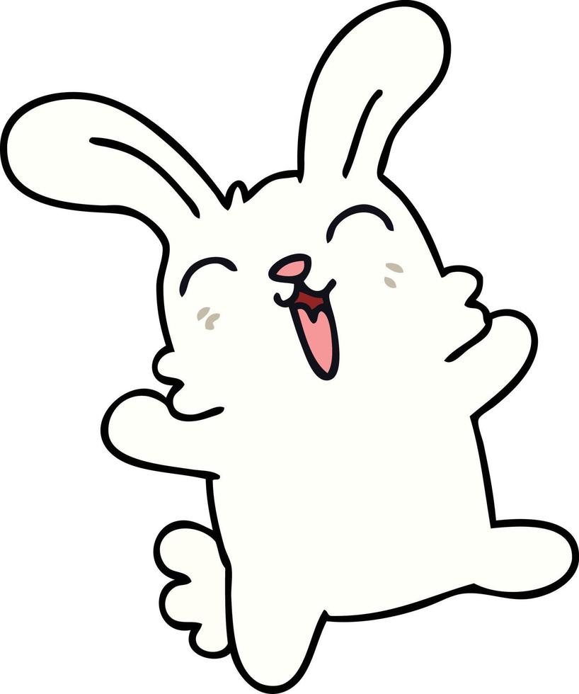 lapin de dessin animé dessiné à la main excentrique vecteur