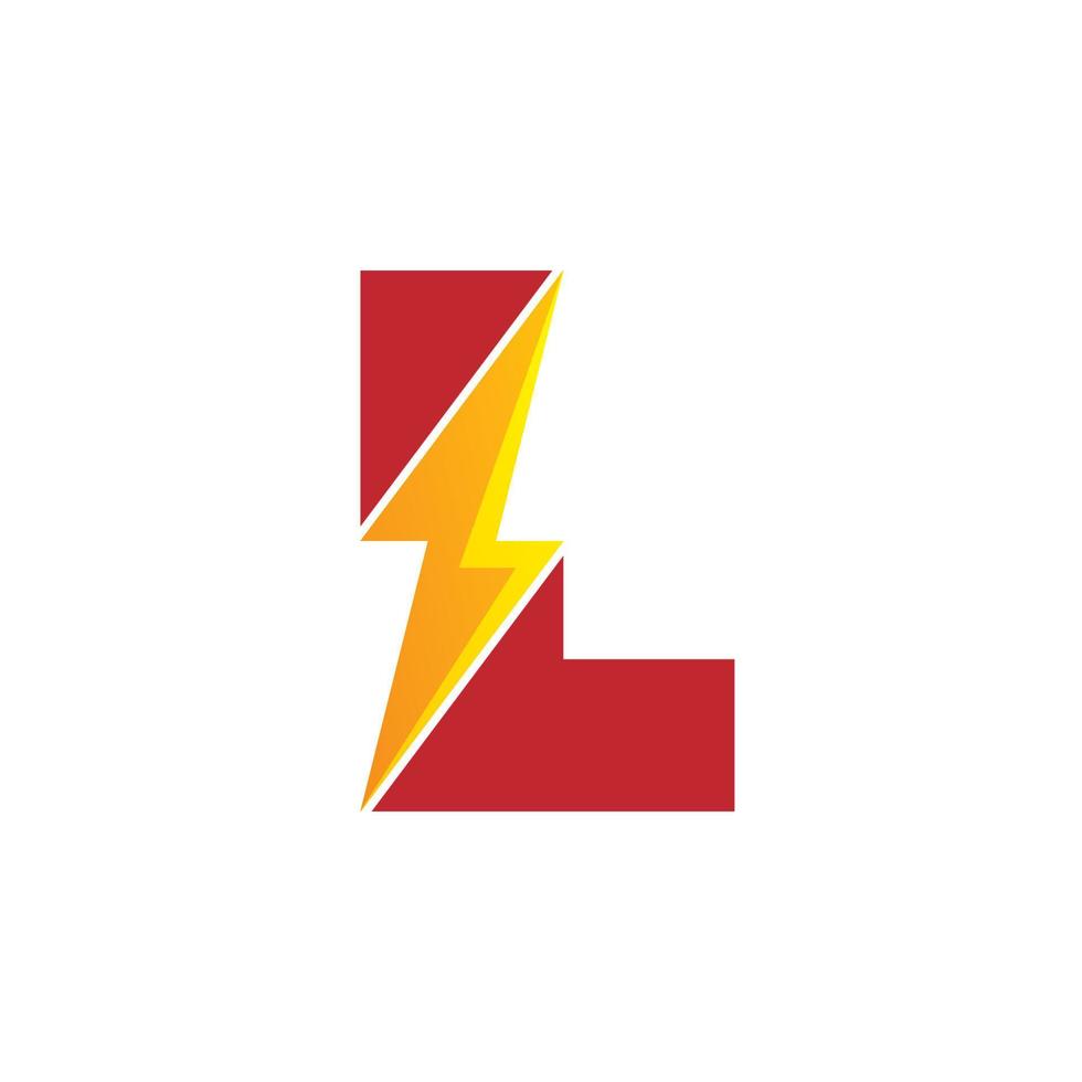 lettre l, logo énergétique utilisant l'icône de boulon vecteur