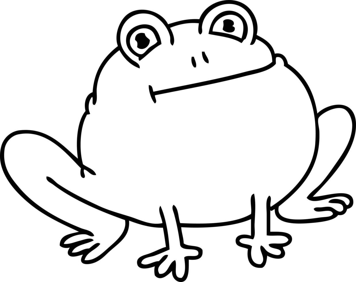 dessin au trait original grenouille dessin animé vecteur