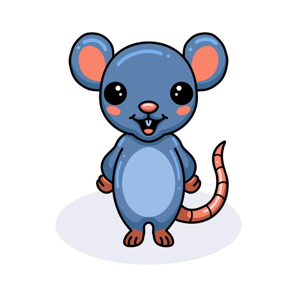 mignon petit dessin animé de souris debout vecteur