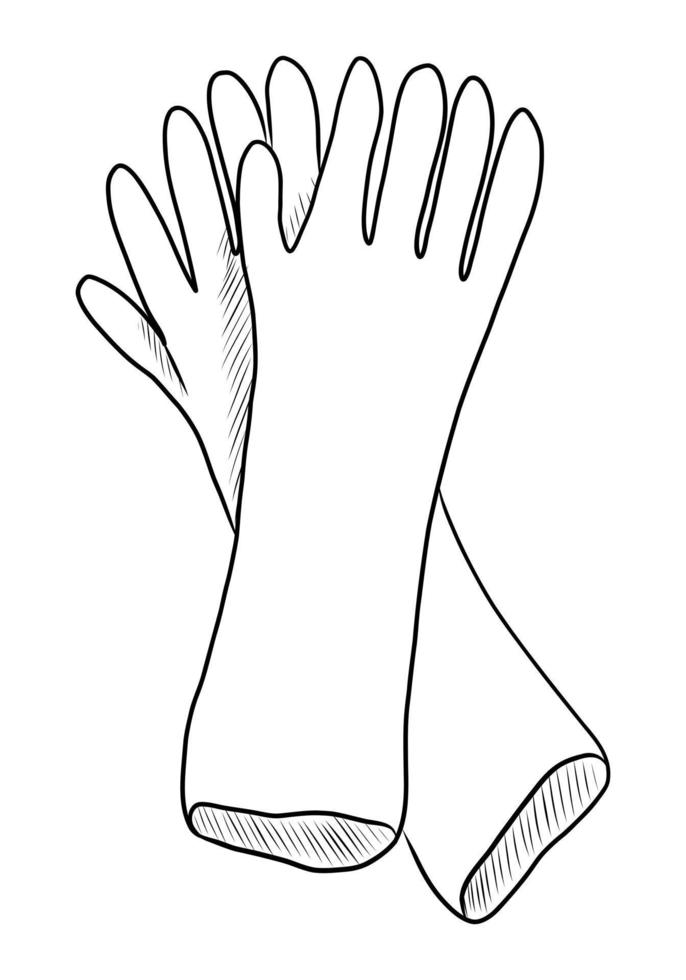 illustration vectorielle noire de gants en caoutchouc isolés sur fond blanc vecteur