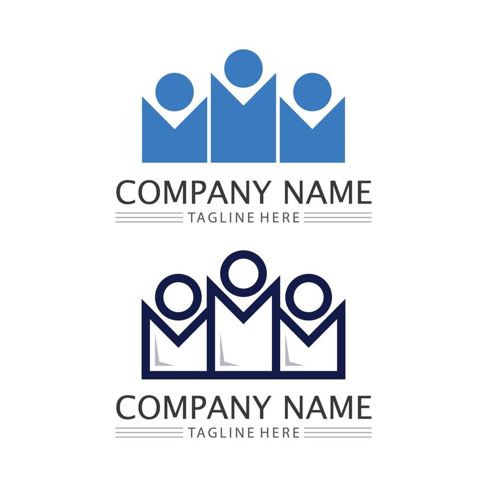 logo de personnes, équipe, succès, travail de personnes, groupe et communauté, vecteur de logo d'entreprise et d'entreprise et soins de conception, icône de la famille logo de réussite