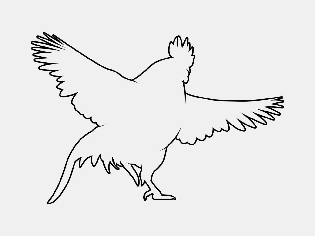 poulet animal contour vecteur silhouette