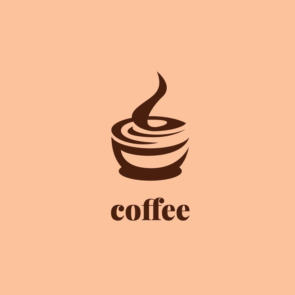 logo de tasse de café dans un style de silhouette unique vecteur