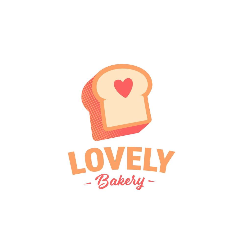 joli logo mignon de boulangerie avec un style pop art en demi-teintes vecteur