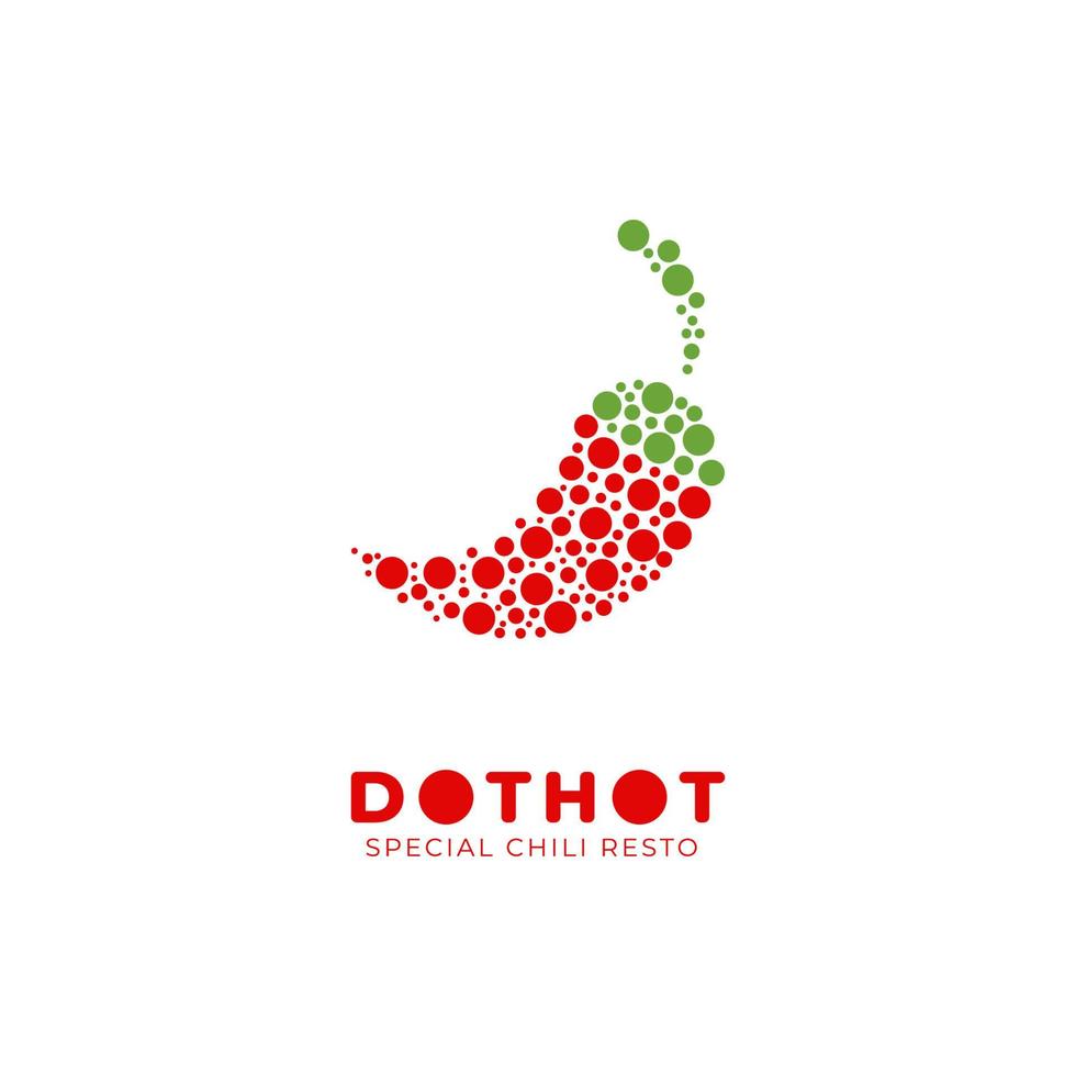 dot hot piment épicé spécial logo icône illustration pour restaurant ou produit alimentaire vecteur