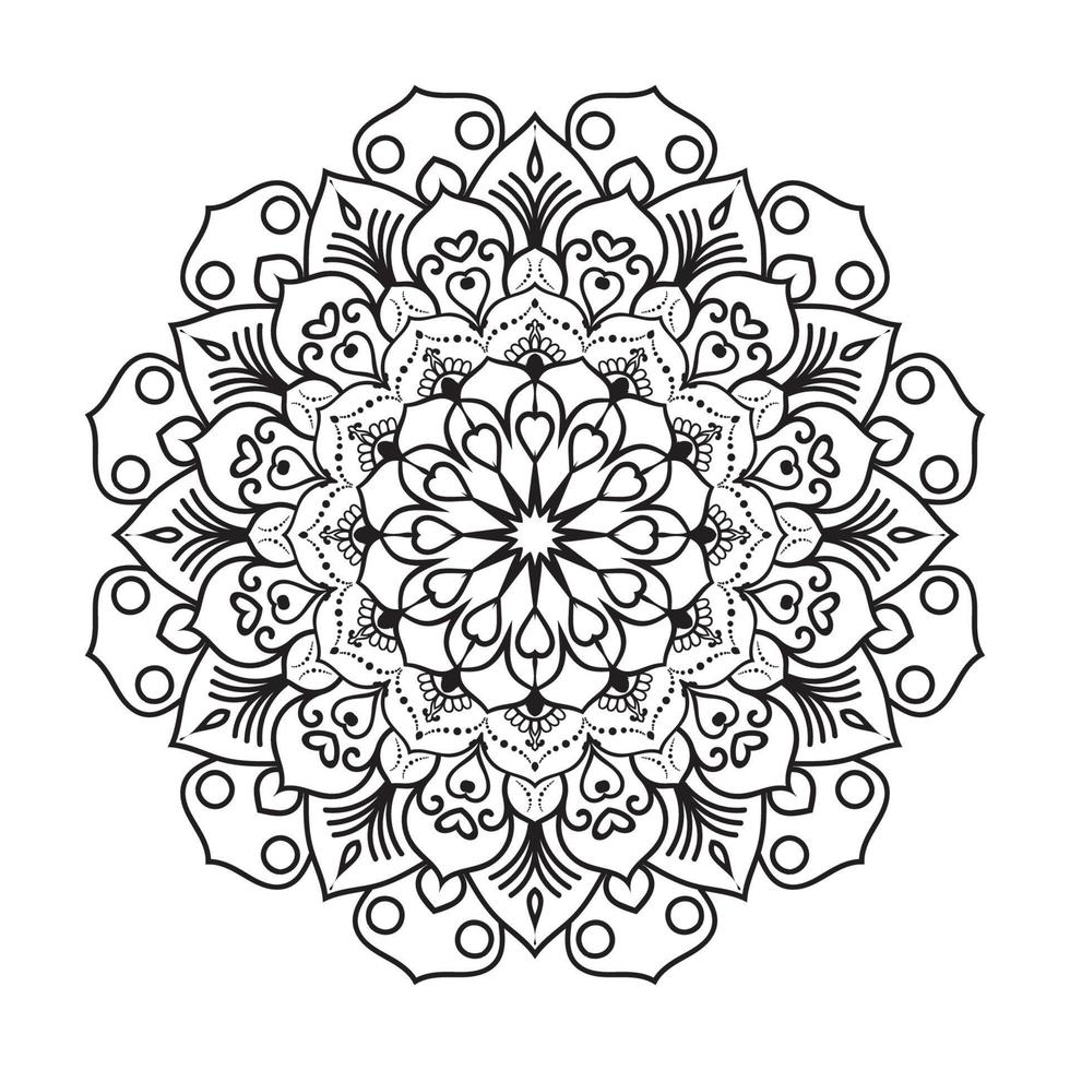 conception de mandala rond pour coloriage et décoration vecteur