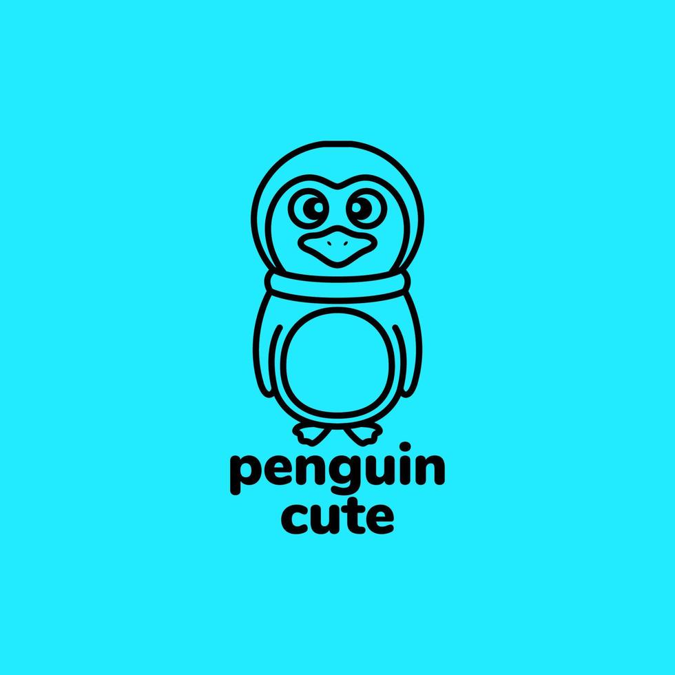 création de logo mignon petit pingouin vecteur