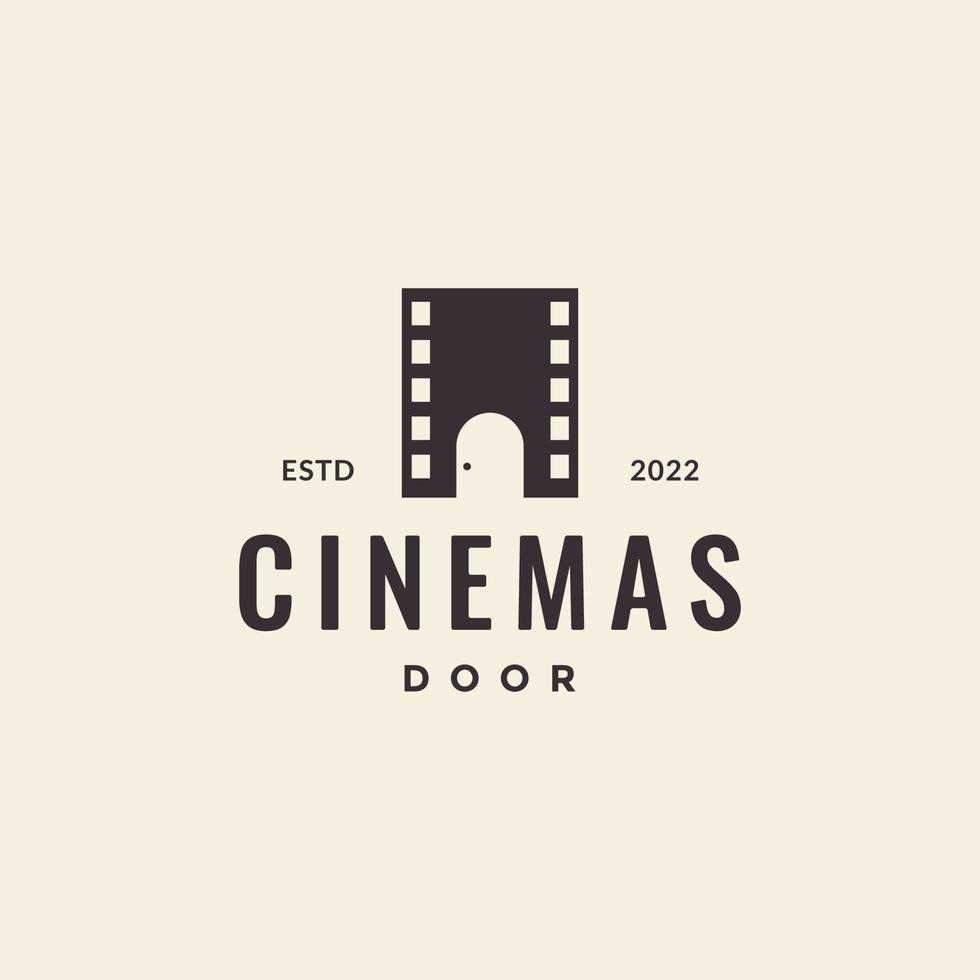 cinéma porte porte logo design vintage vecteur