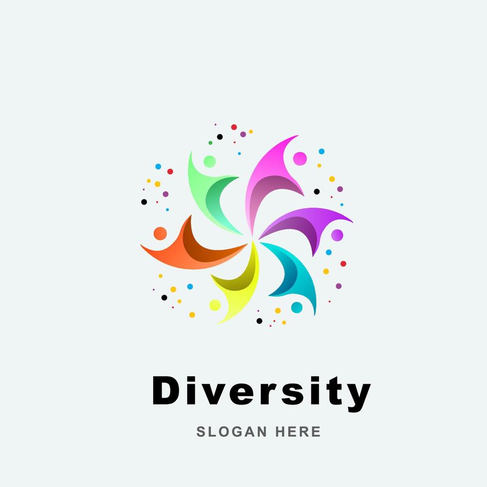 logo abstrait diversité et solidarité cercle de personnes, icône du logo de l'équipe sociale. diversité sociale, travail d'équipe. vecteur