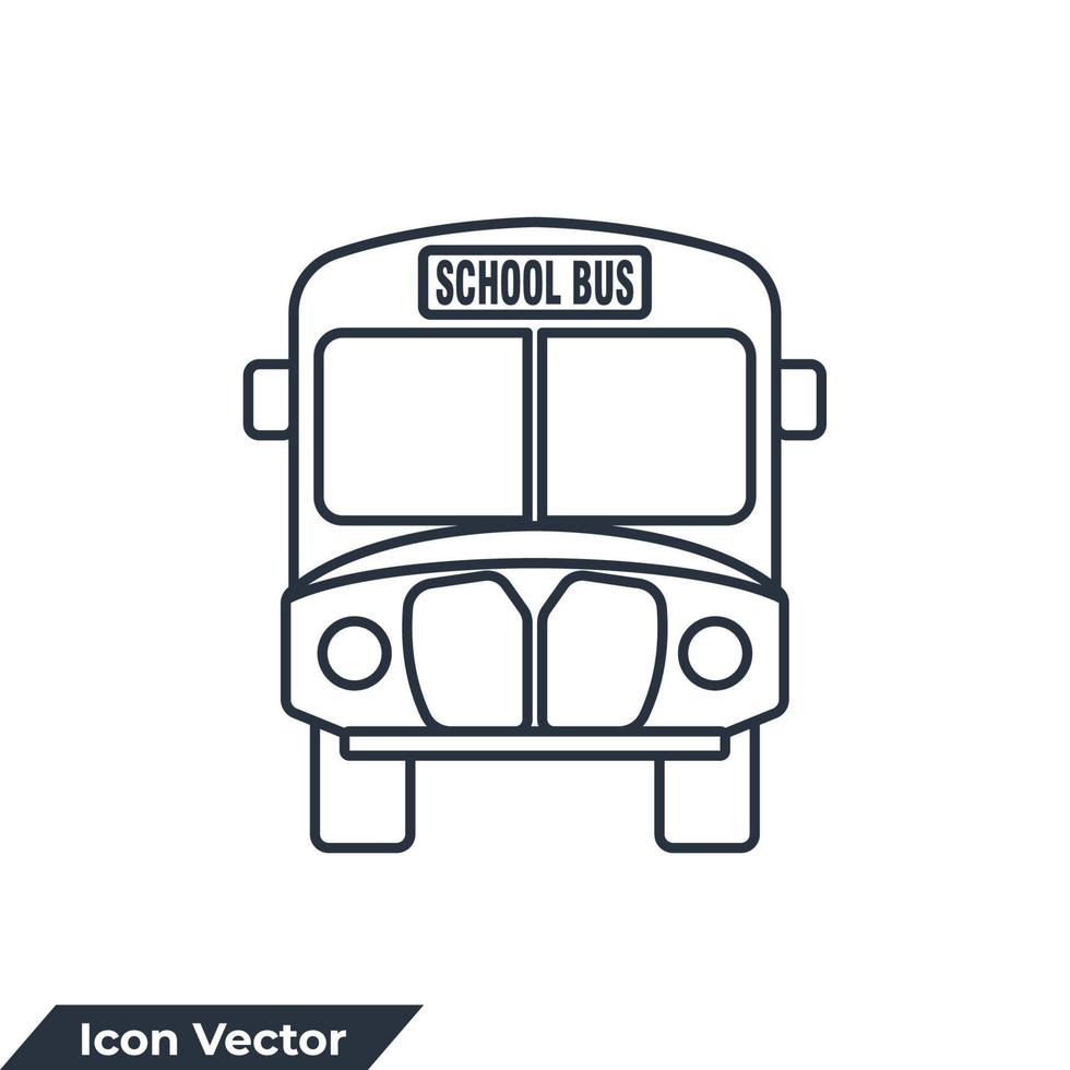 illustration vectorielle du logo de l'icône d'autobus scolaire. modèle de symbole de transport par autobus scolaire pour la collection de conception graphique et web vecteur