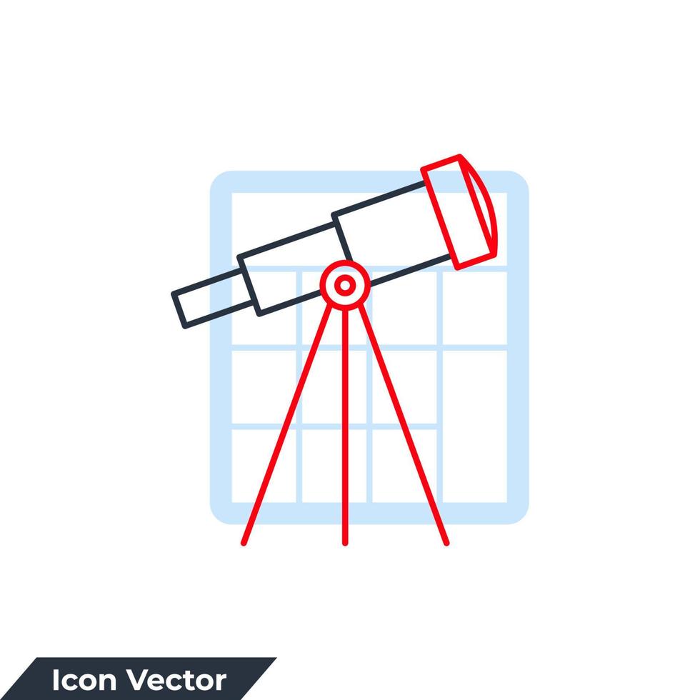 illustration vectorielle du logo icône astronomie. modèle de symbole de télescope pour la collection de conception graphique et web vecteur