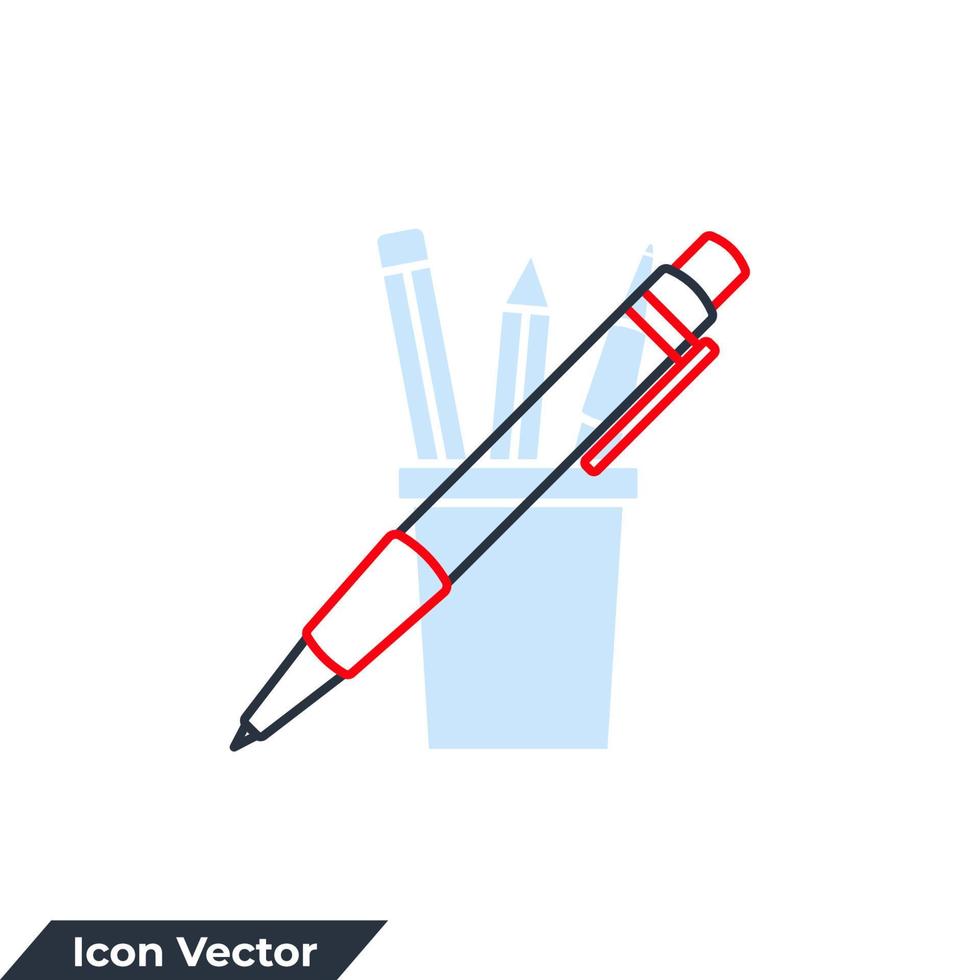 stylo icône logo illustration vectorielle. modèle de symbole de stylo de signature pour la collection de conception graphique et web vecteur