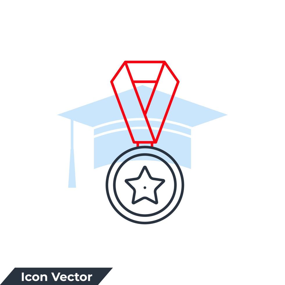 médaille icône logo illustration vectorielle. modèle de symbole de médaille pour la collection de conception graphique et web vecteur