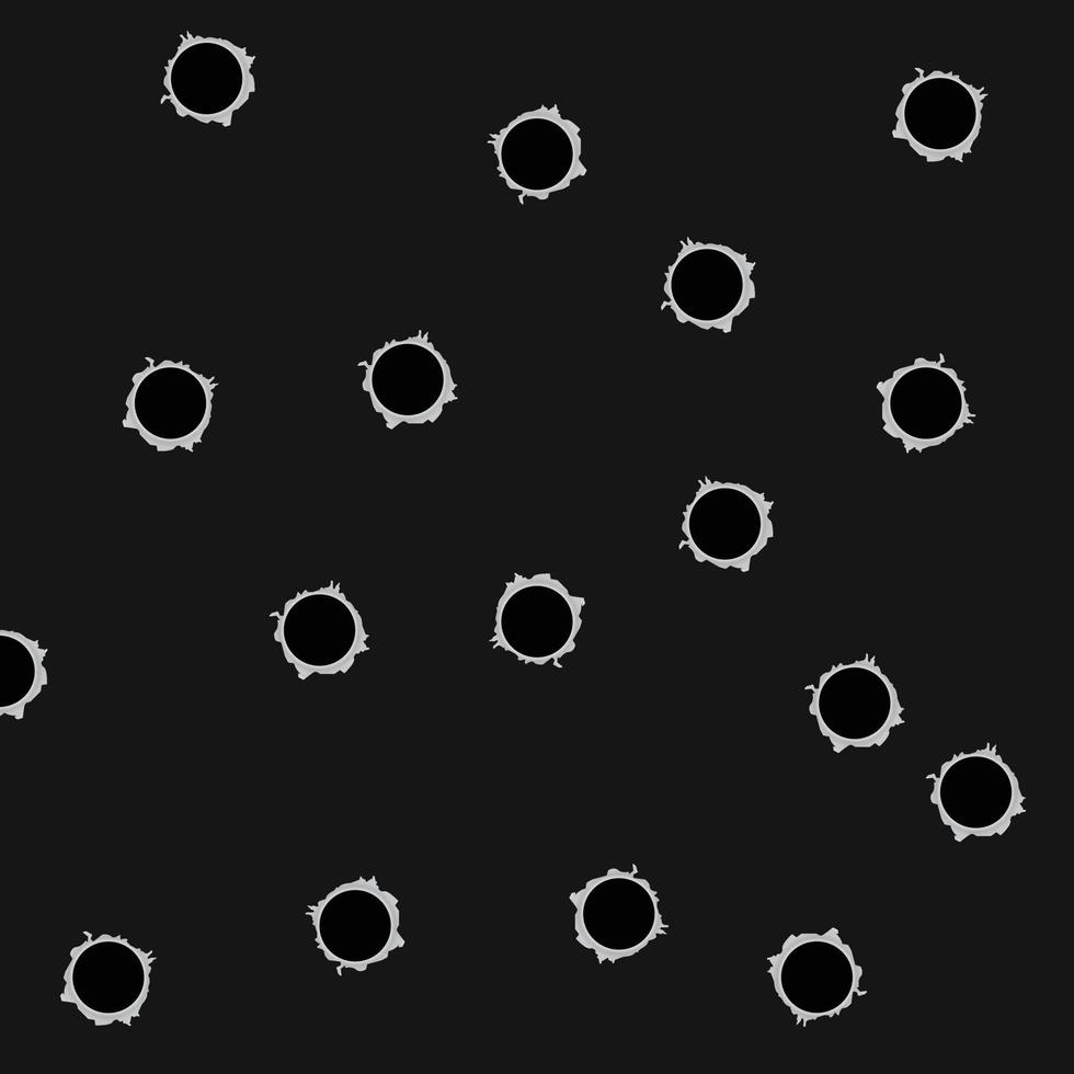 marques de coups de feu sur le mur noir. conception d'illustration vectorielle vecteur