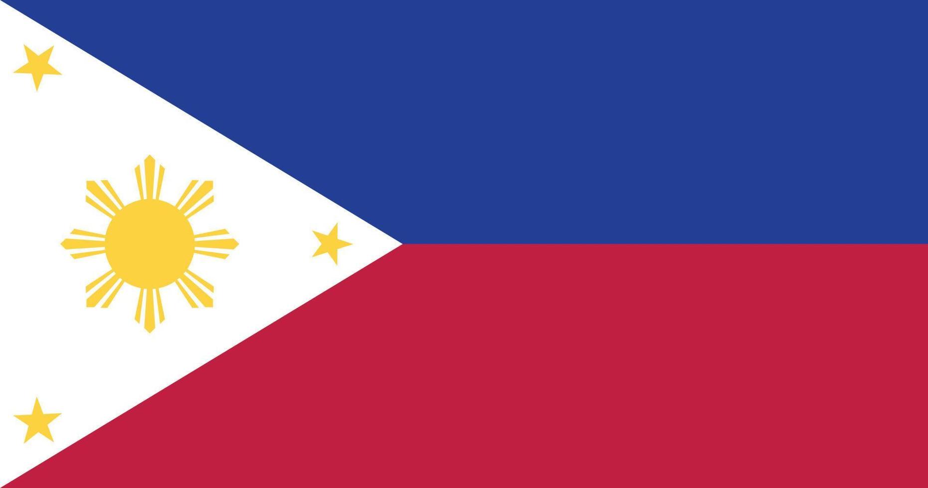 drapeau philippin avec illustration originale de vecteur de couleur rvb