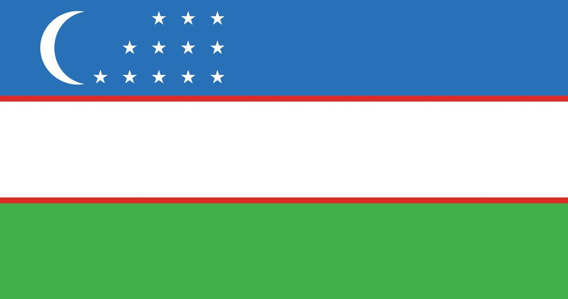 drapeau de l'ouzbékistan avec illustration originale de vecteur de couleur rvb