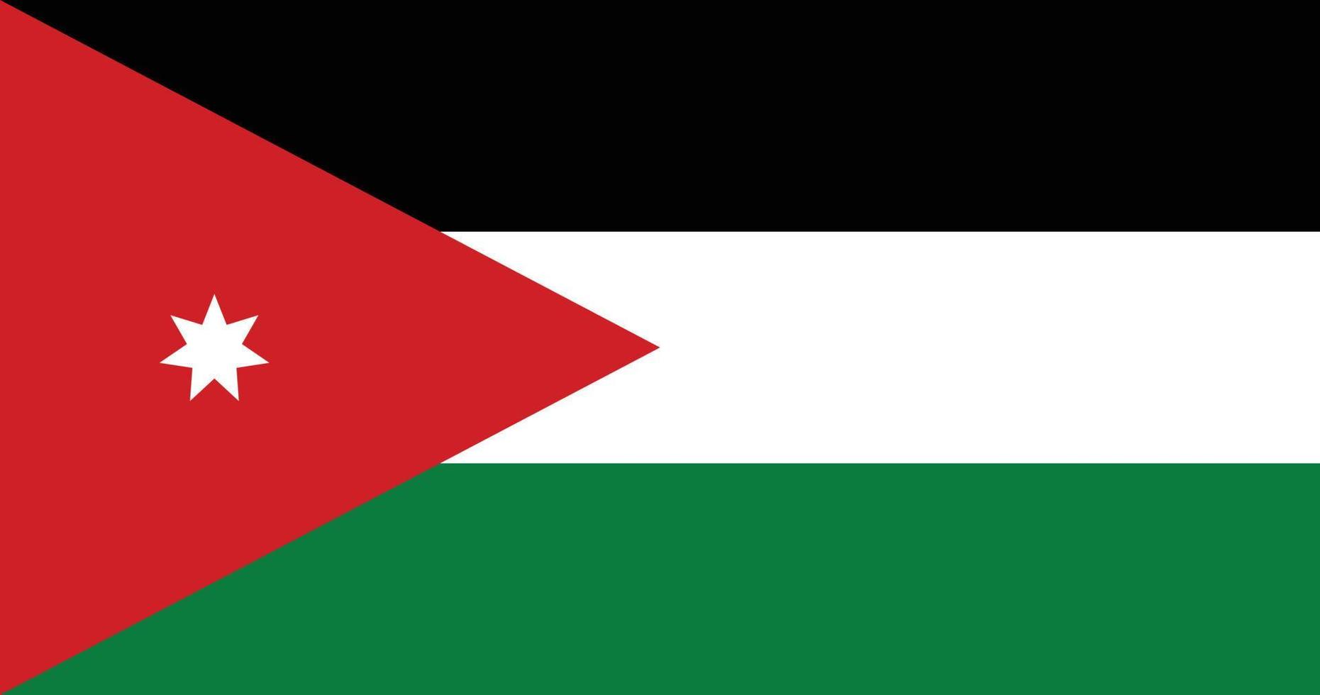 drapeau de la jordanie avec illustration originale de vecteur de couleur rvb