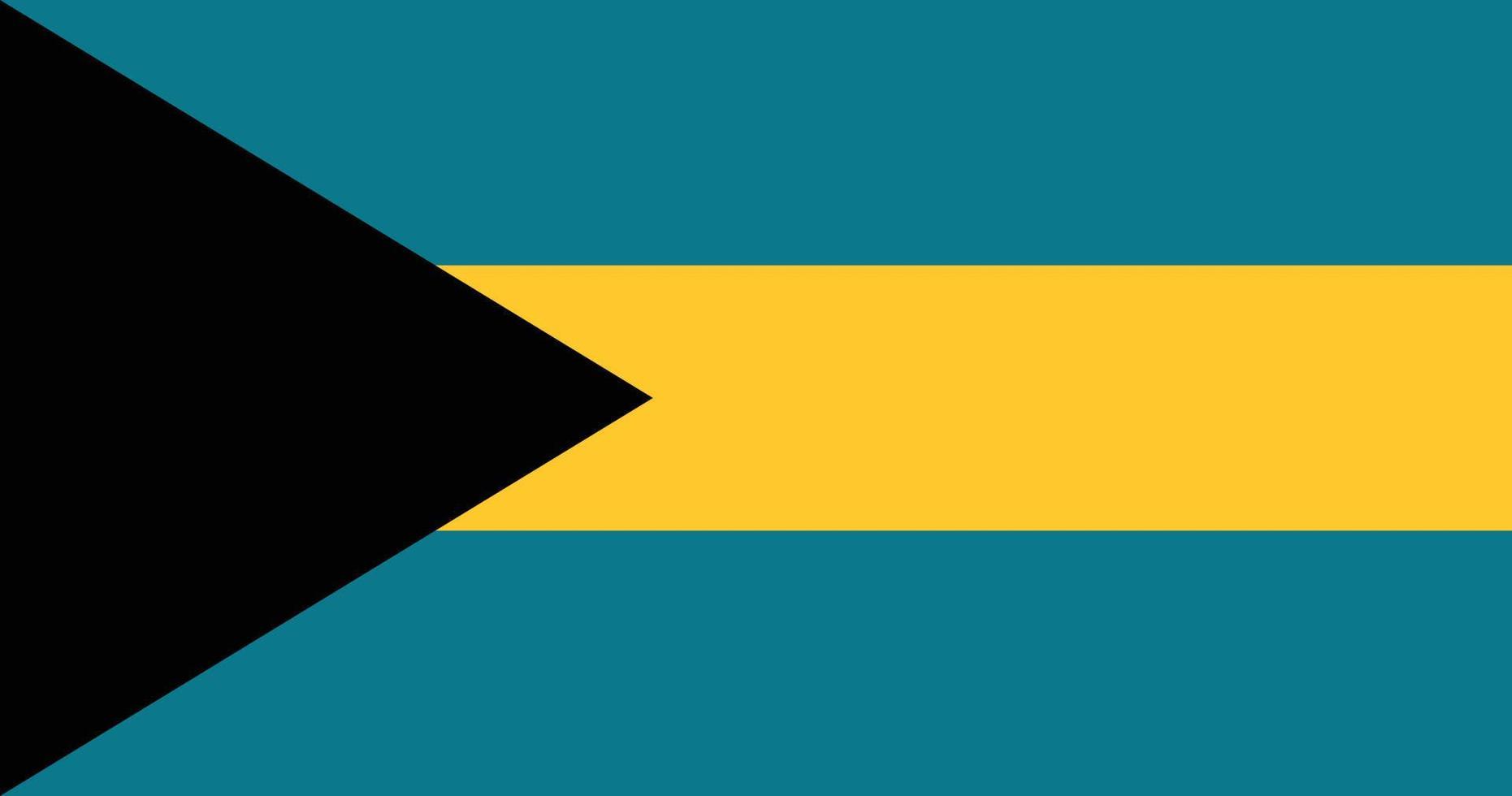 drapeau des bahamas avec illustration originale de vecteur de couleur rvb