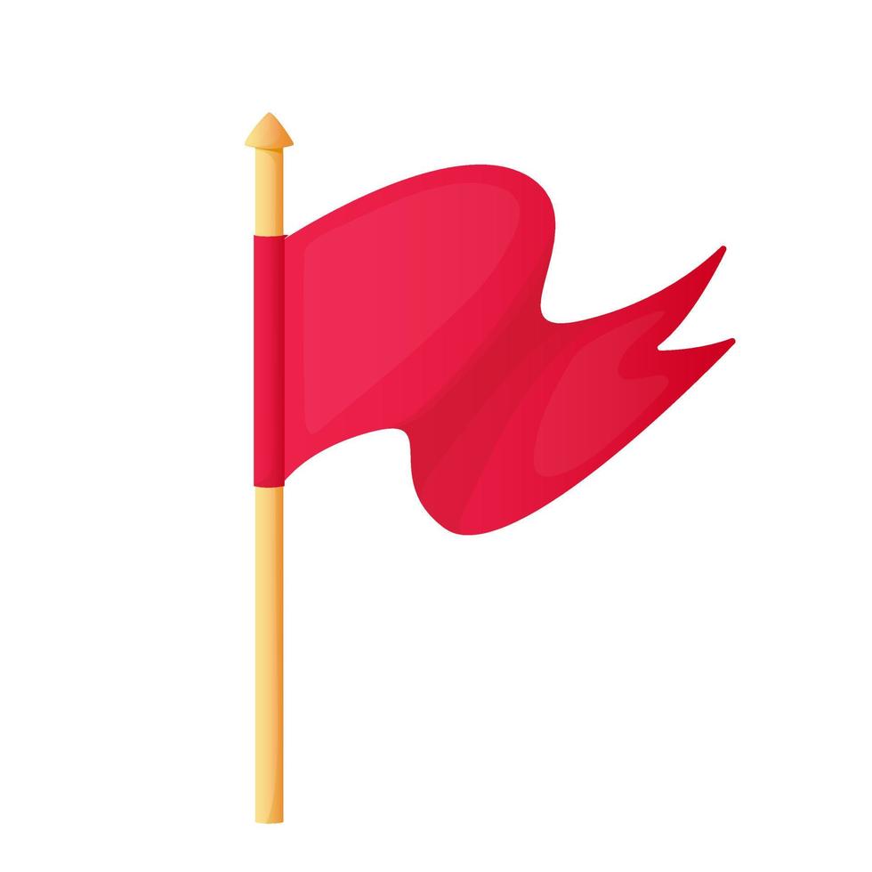 drapeau de bannière médiévale rouge en style cartoon. interface de jeu vecteur