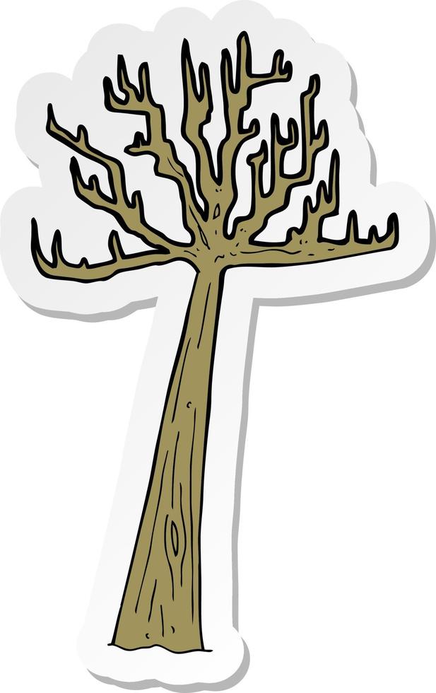 autocollant d'un arbre d'hiver de dessin animé vecteur