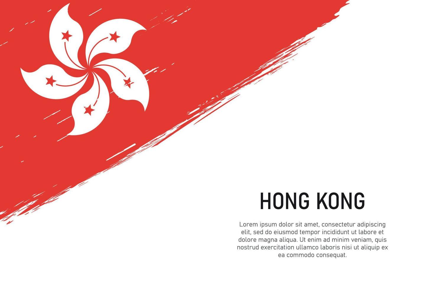 fond de coup de pinceau de style grunge avec le drapeau de hong kong vecteur