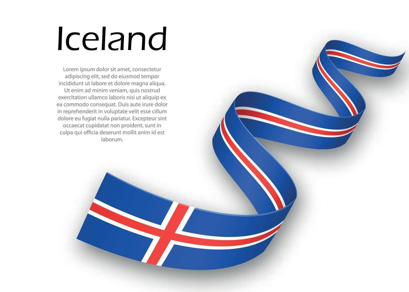 agitant un ruban ou une bannière avec le drapeau de l'islande vecteur