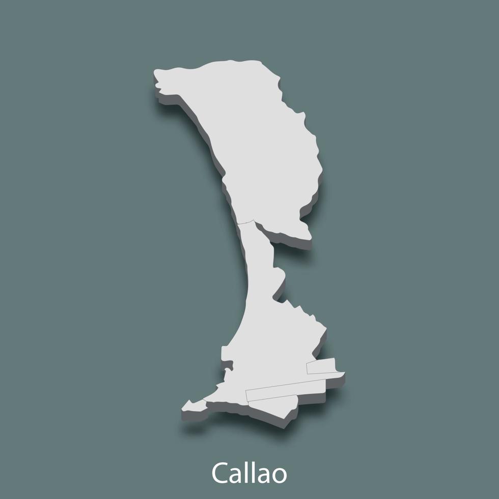 carte isométrique 3d de callao est une ville du pérou vecteur